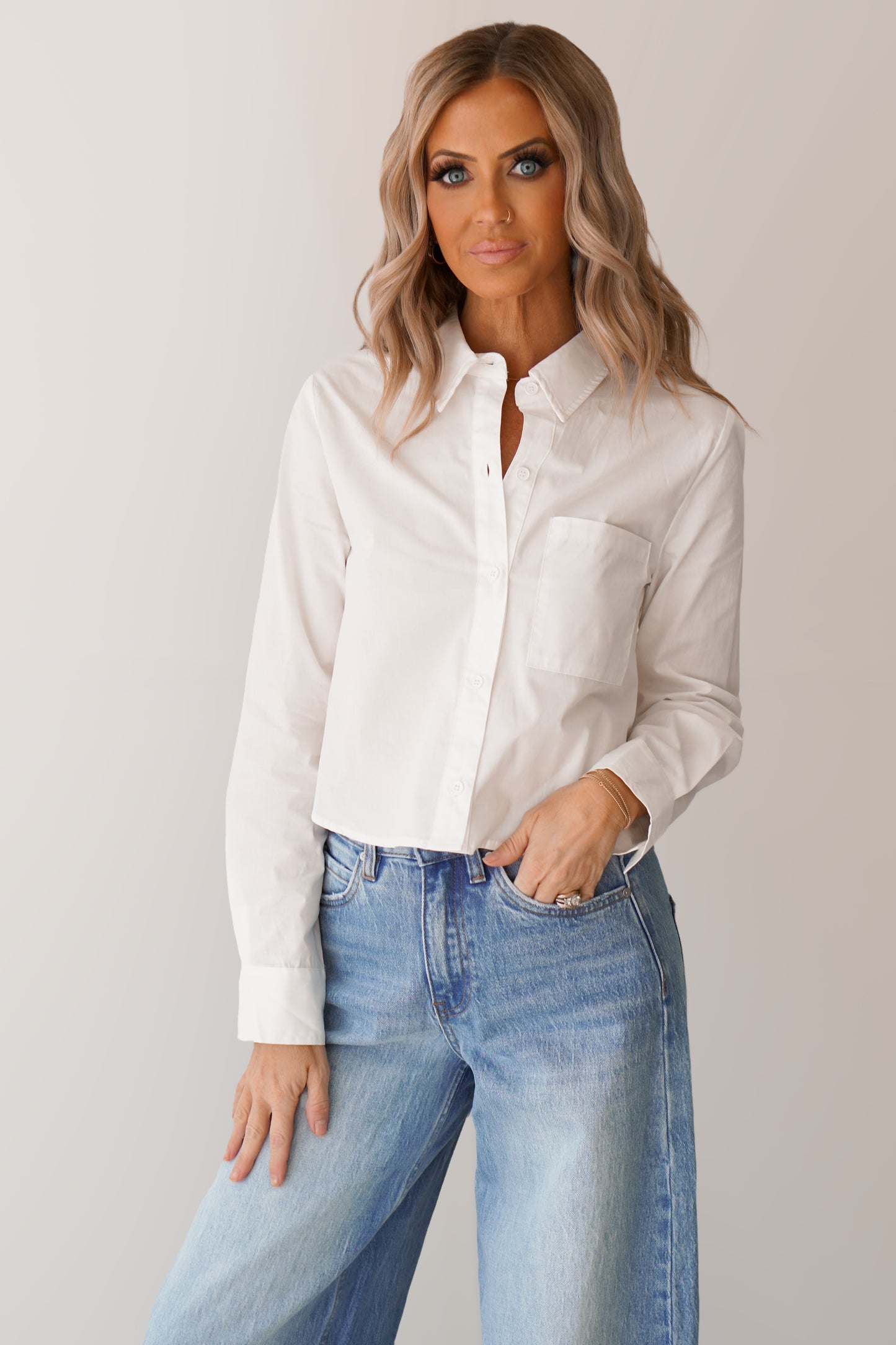 Lynch Button Up Crop